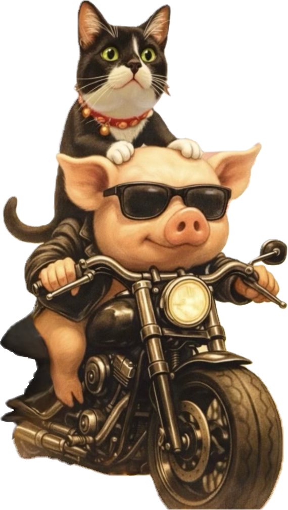 豚とポニョのハーレー